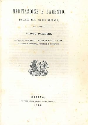 Meditazione e lamento, omaggio alla madre defunta