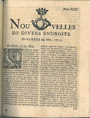 Nouvelles des divers endroits. 1751