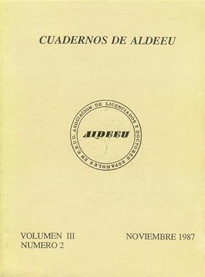 Imagen del vendedor de Cuadernos de ALDEEU (Volumen III, No. 2, Noviembre 1987) a la venta por Bookmarc's