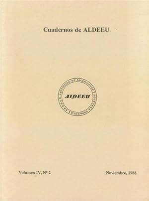 Seller image for Cuadernos de ALDEEU (Volumen IV, No. 2, Noviembre 1988) for sale by Bookmarc's