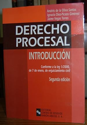 Imagen del vendedor de DERECHO PROCESAL. INTRODUCCION. Conforme a la ley 1/2000, de 7 de enero, de enjuiciamiento civil a la venta por Fbula Libros (Librera Jimnez-Bravo)