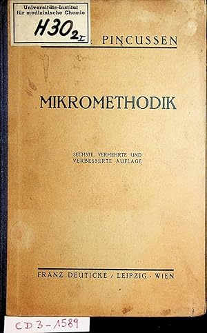 Seller image for Mikromethodik. Quantitative Bestimmung der Harn-, Blut- und Organbestandteile in kleinen Mengen fr klinische und experimentelle Zwecke. Mit 31 Abbildungen. for sale by ANTIQUARIAT.WIEN Fine Books & Prints