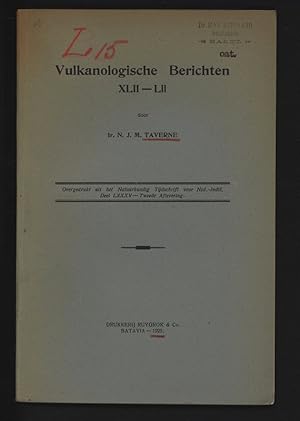 Imagen del vendedor de Vulkanologische Berichten XLII - LII. Overgedrukt uit het Natuurkundig Tijdschrift voor Ned.-Indie, Deel LXXXV - Tweede Aflevering. a la venta por Antiquariat Bookfarm