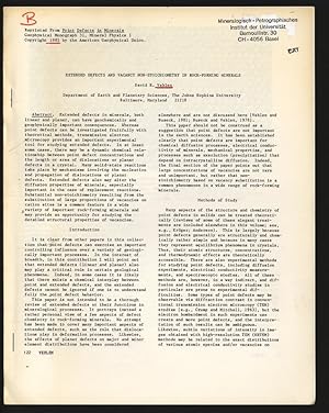 Seller image for Extended Defects and Vacancy Non-Stoichiometry in Rock-Forming Minerals. Reprinted From Point Defects in Minerals, Geophysical Monograph 31, Mineral Physics , Copyright 1985 by the American Geophysical Union. for sale by Antiquariat Bookfarm
