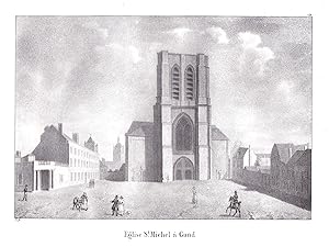 Bild des Verkufers fr Eglise St. Michel a Gand" - Kirche St. Michael Gent Gand eglise Flandern Lithographie Cloet Belgique Belgien zum Verkauf von Antiquariat Steffen Vlkel GmbH