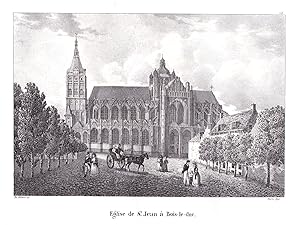 Bild des Verkufers fr Eglise de St. Jean a Bois-le-duc" -  s-Hertogenbosch Kathedrale St. Johannes Lithographie Cloet Niederlande Pays-Bas zum Verkauf von Antiquariat Steffen Vlkel GmbH