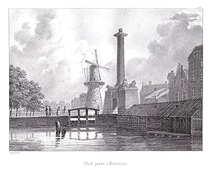 Bild des Verkufers fr Thoff poort a Roterdam" - Rotterdam Sdholland Hafen poort Lithographie Cloet Niederlande Pays-Bas zum Verkauf von Antiquariat Steffen Vlkel GmbH