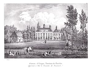 Bild des Verkufers fr Chateau d'Ulenpas, Province de Gueldre" - Gelderland Gueldre Ulenpas Schloss Lithographie Cloet Niederlande Pays-Bas zum Verkauf von Antiquariat Steffen Vlkel GmbH