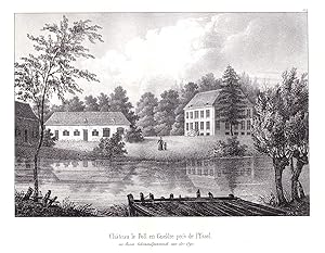 Bild des Verkufers fr Chateau le Poll en Gueldre pres de I'Yssel" - Gelderland Gueldre Schloss IJssel chateau Lithographie Cloet Niederlande Pays-Bas zum Verkauf von Antiquariat Steffen Vlkel GmbH