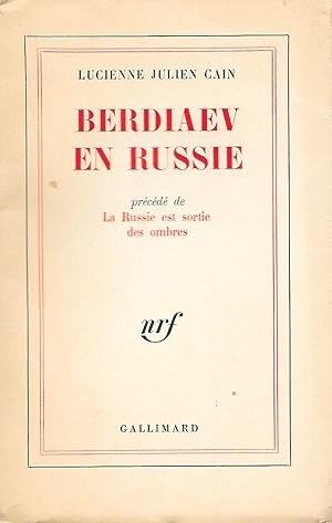 Imagen del vendedor de Berdiaev en Russie prcd de La Russie est sortie des ombres. a la venta por Librairie Les Autodidactes - Aichelbaum