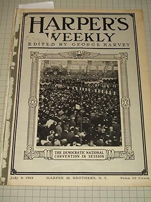 Seller image for 1912 Harper's Weekly Magazine: Democratic Convention in Baltimore - Peter Newell & Edward Kemble Cartoons - Mr. Roosevelt's Opportunity - America's Olympic Argonauts - The Vogue of the Motor Cycle for sale by rareviewbooks