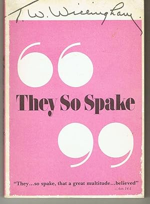 Seller image for They So Spake for sale by Hyde Brothers, Booksellers