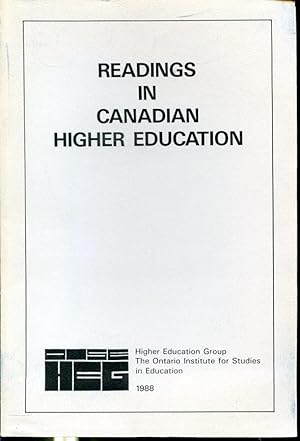 Imagen del vendedor de Reading in Canadian Higher Education a la venta por Librairie Le Nord