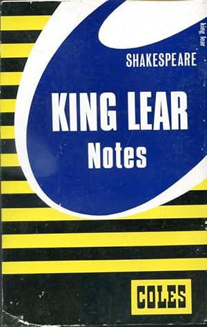Bild des Verkufers fr King Lear Notes Shakespeare zum Verkauf von Librairie Le Nord