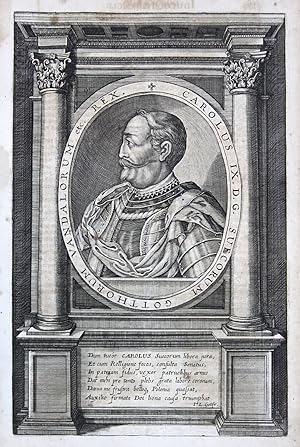 Bild des Verkufers fr Carolus IX Suecorum" - Karl IX Kung Sverige Sweden Portrait zum Verkauf von Antiquariat Steffen Vlkel GmbH