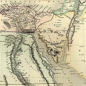 Egypt North Africa Sinai Arabia c.1840 old Dower map Orr