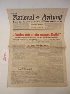 Bild des Verkufers fr National-Zeitung. Organ der Nationalsozialistischen Deutschen Arbeiterpartei. Dienstag, 6. Oktober 1938 / Jahrgang 9, Nummer 273 * Ausgabe V (Wesel-Rees) Dieses Buch wird von uns nur zur staatsbrgerlichen Aufklrung und zur Abwehr verfassungswidriger Bestrebungen angeboten (86 StGB) zum Verkauf von Galerie fr gegenstndliche Kunst