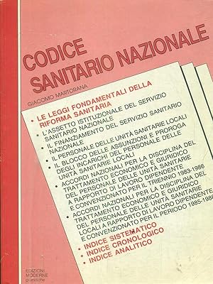 Bild des Verkufers fr Codice sanitario nazionale zum Verkauf von Librodifaccia