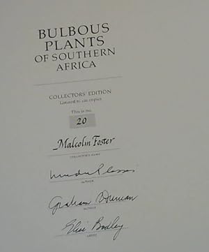 Imagen del vendedor de Bulbous Plants of Southern Africa - A Guide to their Cultivation and Propagation - Collectors' Edition a la venta por Chapter 1