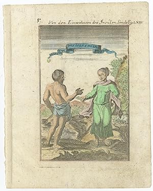 Antique Print of Natives of the Sunda Islands by A.M. Mallet (1685)