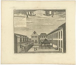 Antique Print of the Governor General's residence on Batavia by J.W. Heijdt (1738)