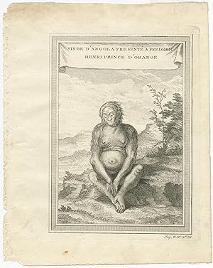 Antique Print of a Chimpanzee by H. Didot (1757)