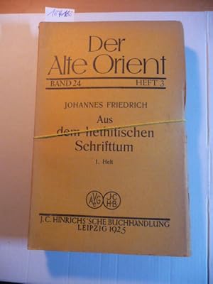 Bild des Verkufers fr Der alte Orient, Jahrgang 24, Heft 3. - Aus dem hethitischen Schrifttum + Heft 4 + Jhg. 27 Heft 2 + Jhg. 29 Heft 1,2,3 und 4 (7 Hefte) zum Verkauf von Gebrauchtbcherlogistik  H.J. Lauterbach