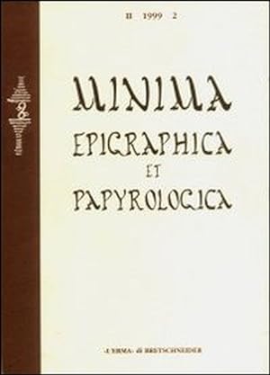 Bild des Verkufers fr Minima epigraphica et papyrologica. Anno I. Vol. 1 zum Verkauf von Libro Co. Italia Srl