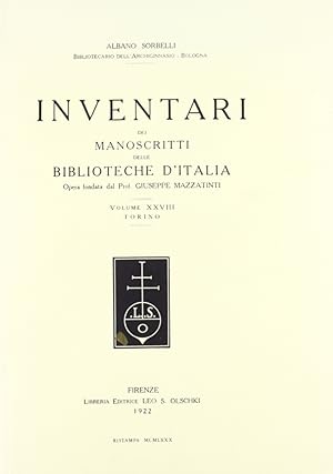 Seller image for Inventari dei manoscritti delle biblioteche d'Italia. Vol. 28: Torino for sale by Libro Co. Italia Srl