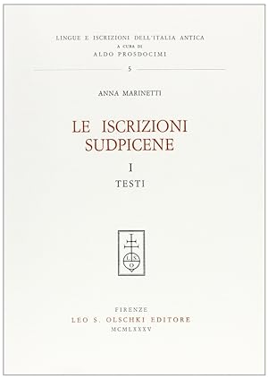Seller image for Le iscrizioni sudpicene. Vol. 1: Testi for sale by Libro Co. Italia Srl