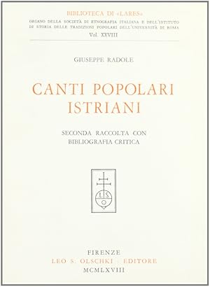 Immagine del venditore per Seconda raccolta di canti popolari istriani con bibliografia critica venduto da Libro Co. Italia Srl
