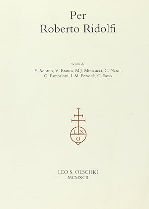 Seller image for Per Roberto Ridolfi for sale by Libro Co. Italia Srl