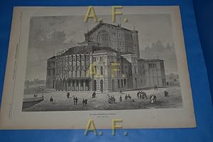 Bild des Verkufers fr Das Bhnenfestspielhaus zu Bairenth. // Druck nach einem Holzschnitt aus: Neue Illustrirte Zeitung. Illustrirtes Familienblatt. Bayreuth. zum Verkauf von Antiquarische Fundgrube e.U.