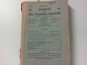 Bild des Verkufers fr Journal of the Franklin Institute Vol. 196, Nr. 2., August 1923 zum Verkauf von Zellibooks. Zentrallager Delbrck