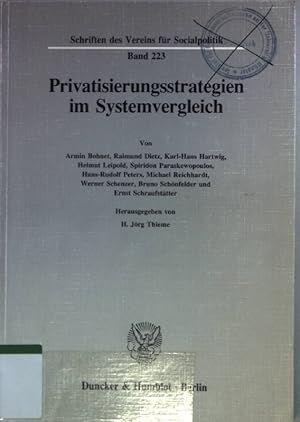 Seller image for Privatisierungsstrategien im Systemvergleich. Schriften des Vereins fr Socialpolitik ; N.F., Bd. 223 for sale by books4less (Versandantiquariat Petra Gros GmbH & Co. KG)