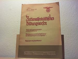 Seller image for Nationalsozialistisches Bildungswesen.1937 Heft 10. 2. Jahrgang. Einzige erziehungswissenschaftliche Zeitschrift der Bewegung. for sale by Antiquariat im Schloss