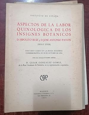 ASPECTOS DE LA LABOR QUINOLÓGICA DE LOS INSIGNES BOTÁNICOS D. HIPÓLITO RUIZ Y D. JOSÉ ANTONIO PAV...