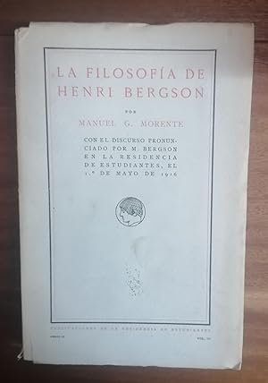 Bild des Verkufers fr LA FILOSOFIA DE HENRI BERGSON. zum Verkauf von Itziar Arranz Libros & Dribaslibros