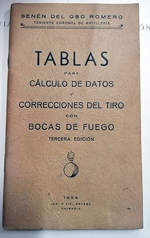 TABLAS PARA CÁLCULO DE DATOS Y CORRECCIONES DEL TIRO CON BOCAS DE FUEGO