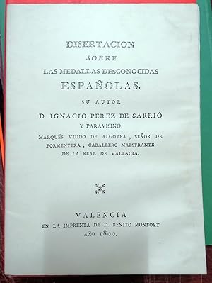 DISERTACIÓN SOBRE LAS MEDALLAS DESCONOCIDAS ESPAÑOLAS