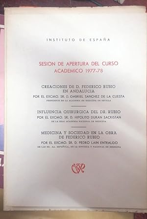 SESIÓN DE APERTURA DEL CURSO ACADÉMICO 1977-78.