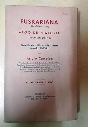 EUSKARIANA (undécima serie) Volumen Quinto.