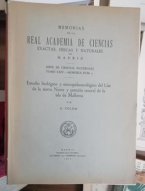 Immagine del venditore per ESTUDIO LITOLGICO Y MICROPALEONTOLGICO DEL LAS DE LA SIERRA NORTE Y PORCIN CENTRAL DE LA ISLA DE MALLORCA. venduto da Itziar Arranz Libros & Dribaslibros