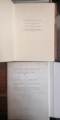 POESIA RELIGIOSA DEL SEGLE XVI (Lo Plant de La Verge María . Cobles Noves de La Verge María . Cob...