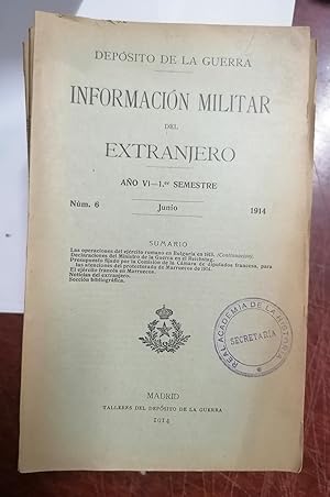 INFORMACIÓN MILITAR DEL EXTRANJERO. AÑO VI - 1º Semestre. Nº 6 Junio, 1914