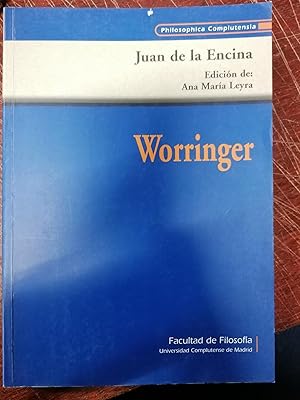 Imagen del vendedor de WORRINGER a la venta por Itziar Arranz Libros & Dribaslibros