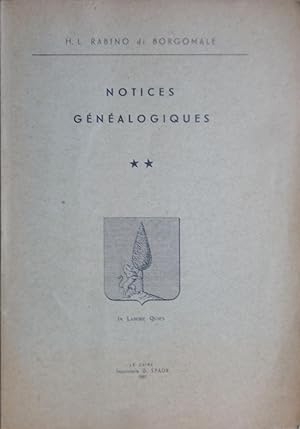 Seller image for Notices gnalogiques for sale by Bouquinerie L'Ivre Livre