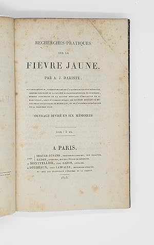 Seller image for Recherches-pratiques sur la fivre jaune. for sale by CLAVREUIL