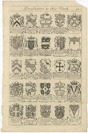 Antique Print with various Coat of Arms (Denmark)