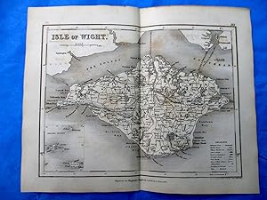 ISLE of WIGHT. 1845 Map Drawn and Engraved by J. Archer of Pentonville London for Dugdale's Engla...
